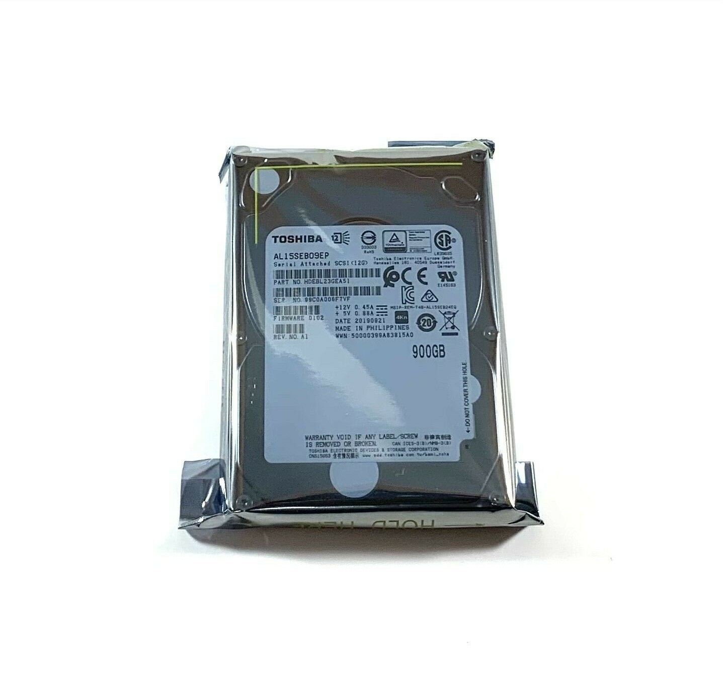 Toshiba AL15SEB09EP Hard Drive 900GB SAS3 12Gb/s 2.5in 10K R