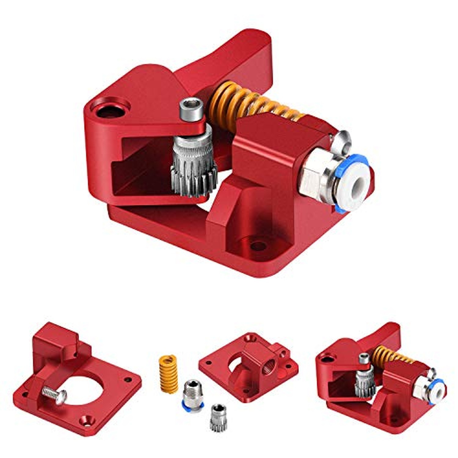 Zeelo Dual Drive Extruder, Aluminum Dual Gear Extruder Upgrade Kit for Tornad...