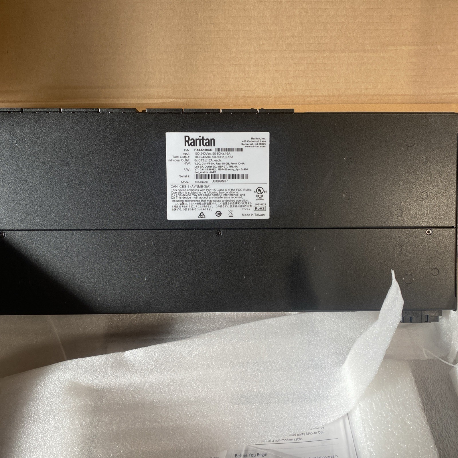 Raritan PX3-5 180CR