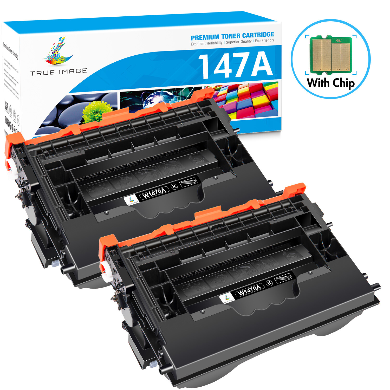 2PK W1470A 147A Toner For HP LaserJet M611dn M612x MFP M634h M635h With Chip