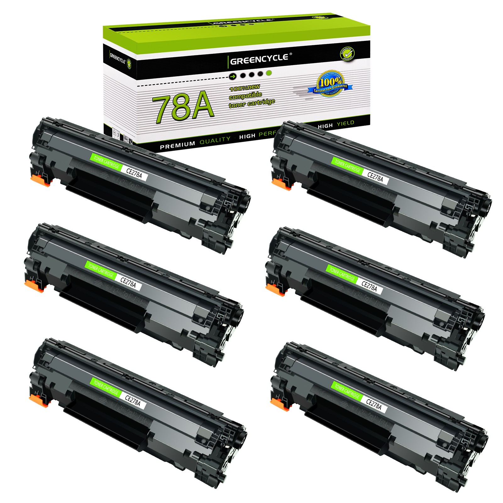 6 PK CE278A 78A Toner cartridge for HP LaserJet Pro P1606 M1536dnf P1606N Black