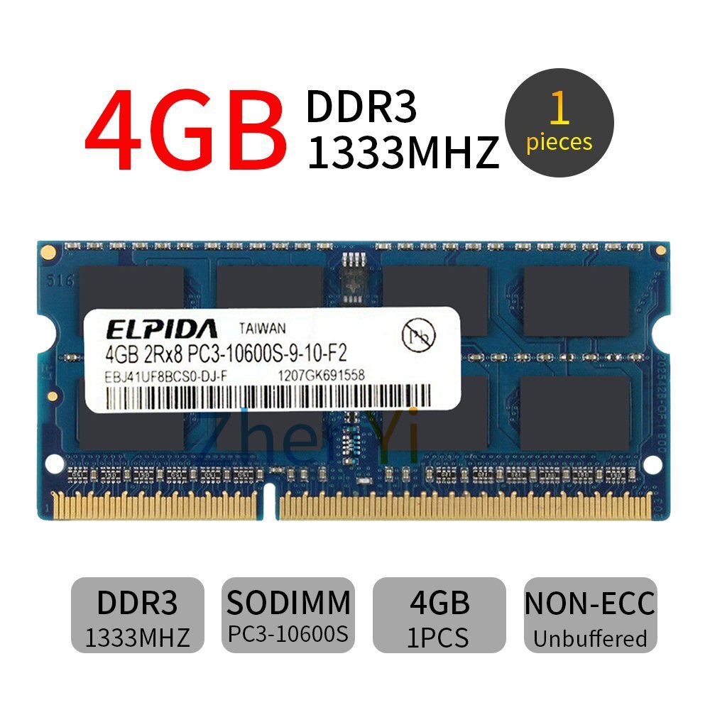 Elpida 32GB 16GB 8GB 4GB PC3-10600S DDR3 1333MHz 204Pin SODIMM Laptop RAM LOT AB