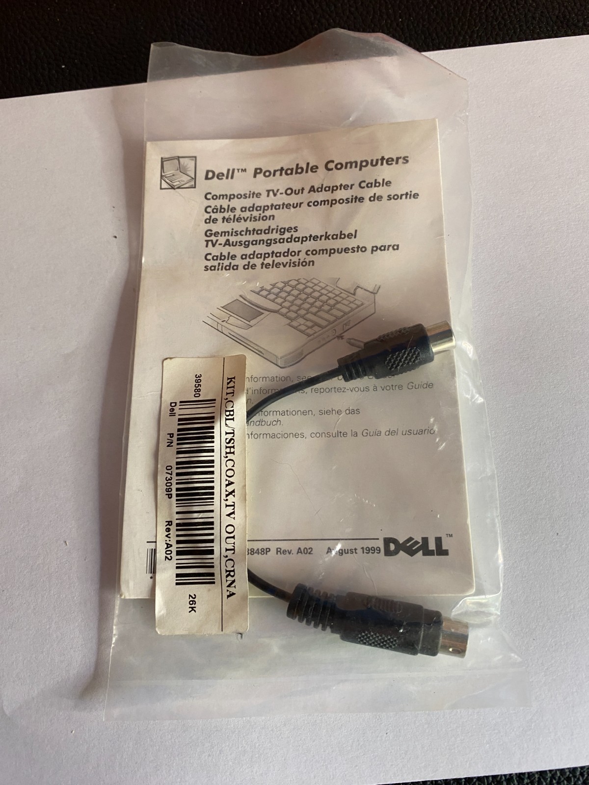 Dell 07309P Composite TV-Out Adapter Cable Nos Oem Cable Computer