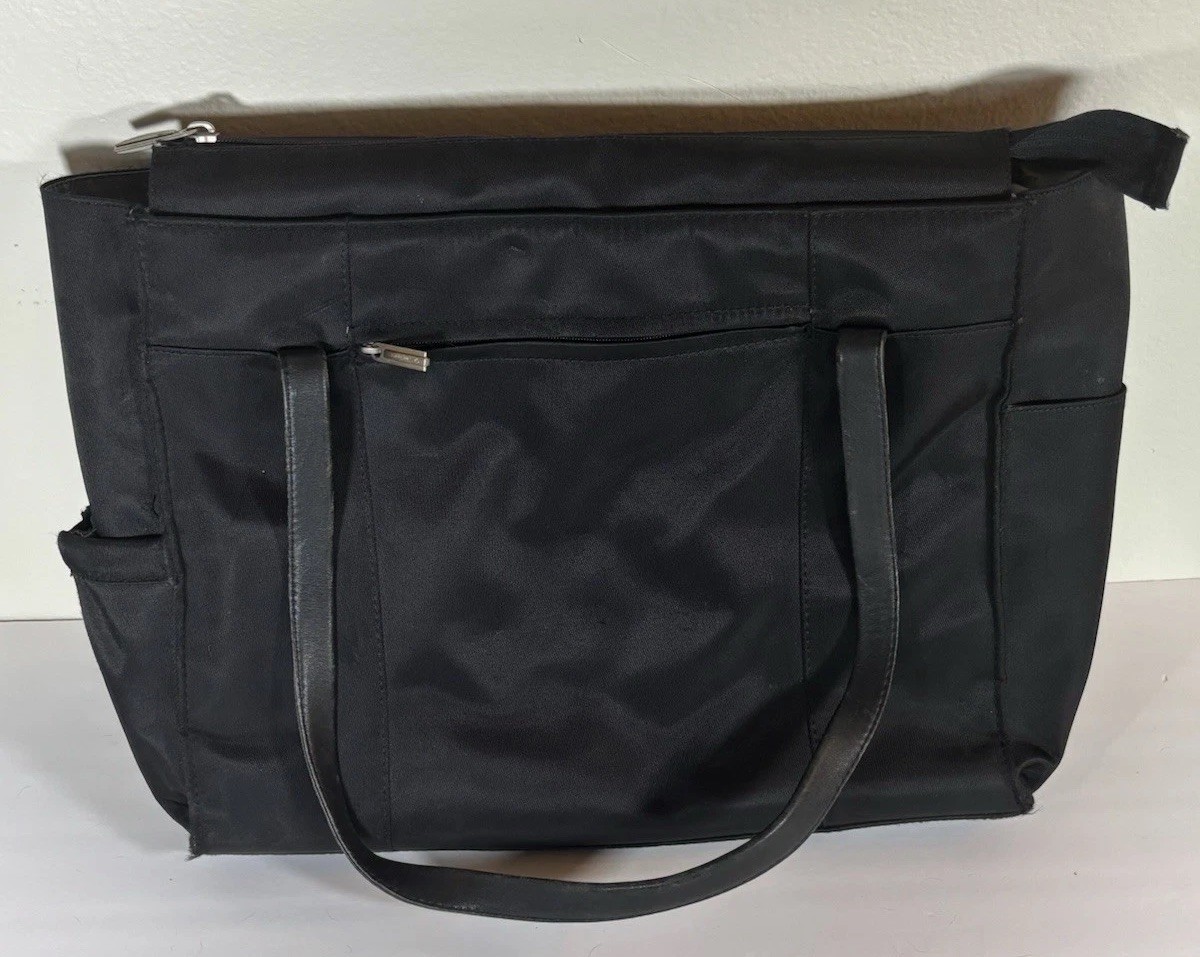 Samsonite Black Laptop Tote Bag Nylon Work Travel Bag Zip Top