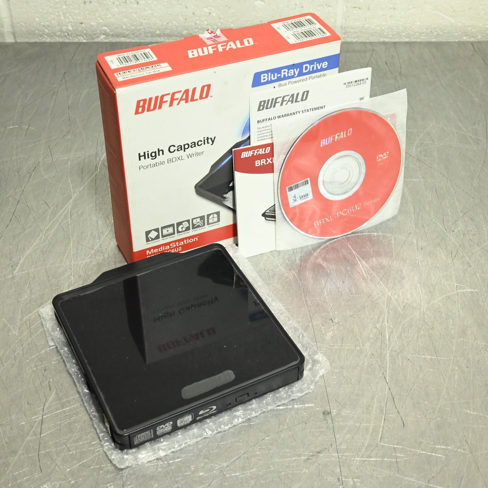 Buffalo BRXL-PC6U2 MediaStation USB 2.0 BDXL 128GB Portable Blu-ray Writer NEW