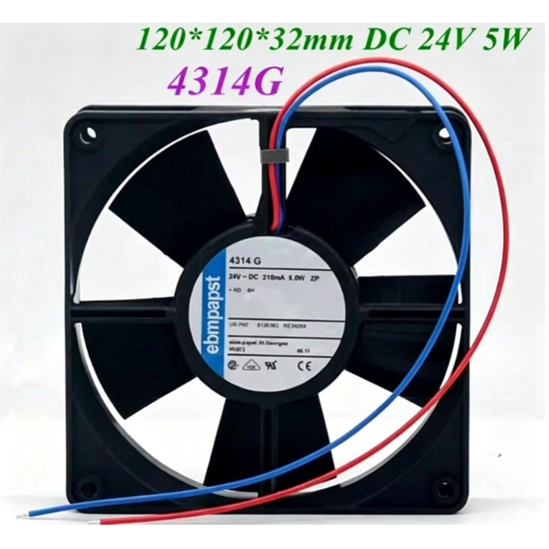 1PC New 4314G 12cm DC24V 2-wire cooling fan