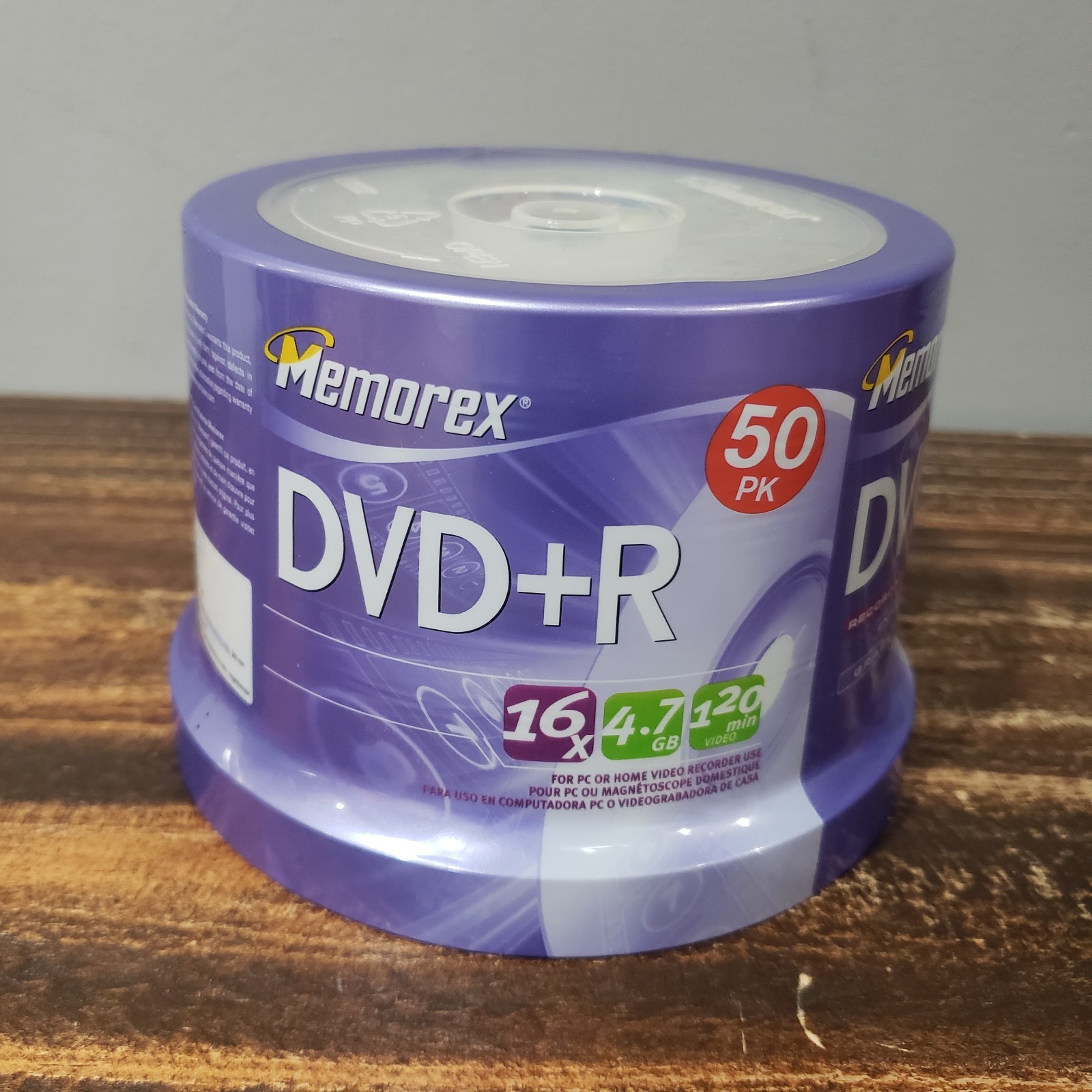 Memorex 50 Pack DVD+R 16 X 4.7 GB 120 Minutes Spindle Blank New