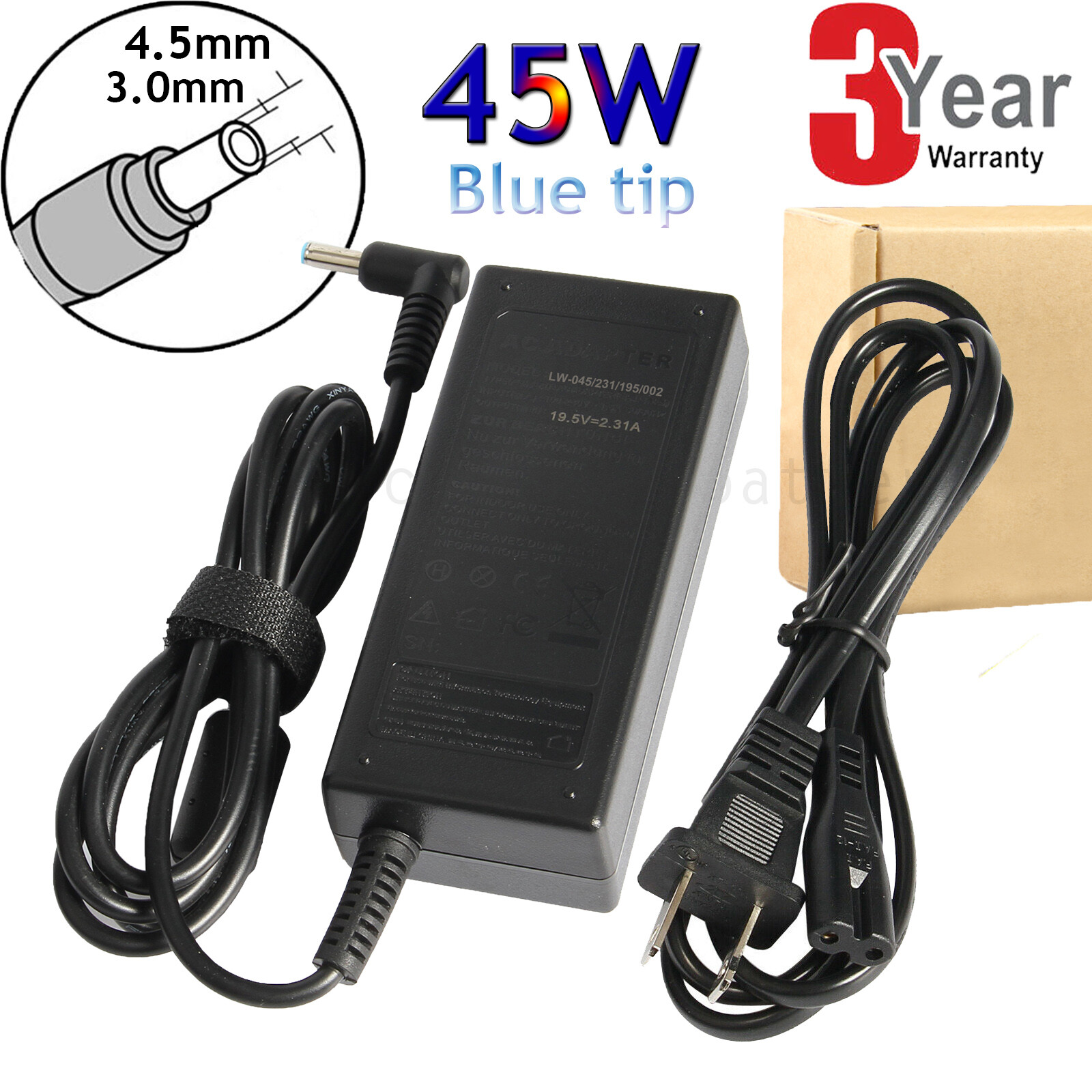 45W For HP Laptop Charger Adapter 854054-001 741727-001 740015-001 Replacement