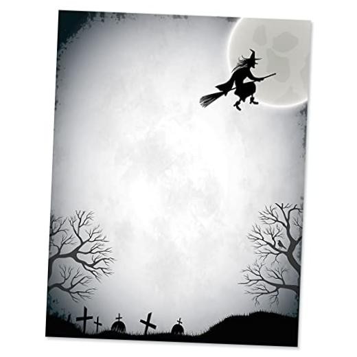 Halloween Letter Papers- 25 Sheets Fall Holiday Computer Paper, Over the Moon