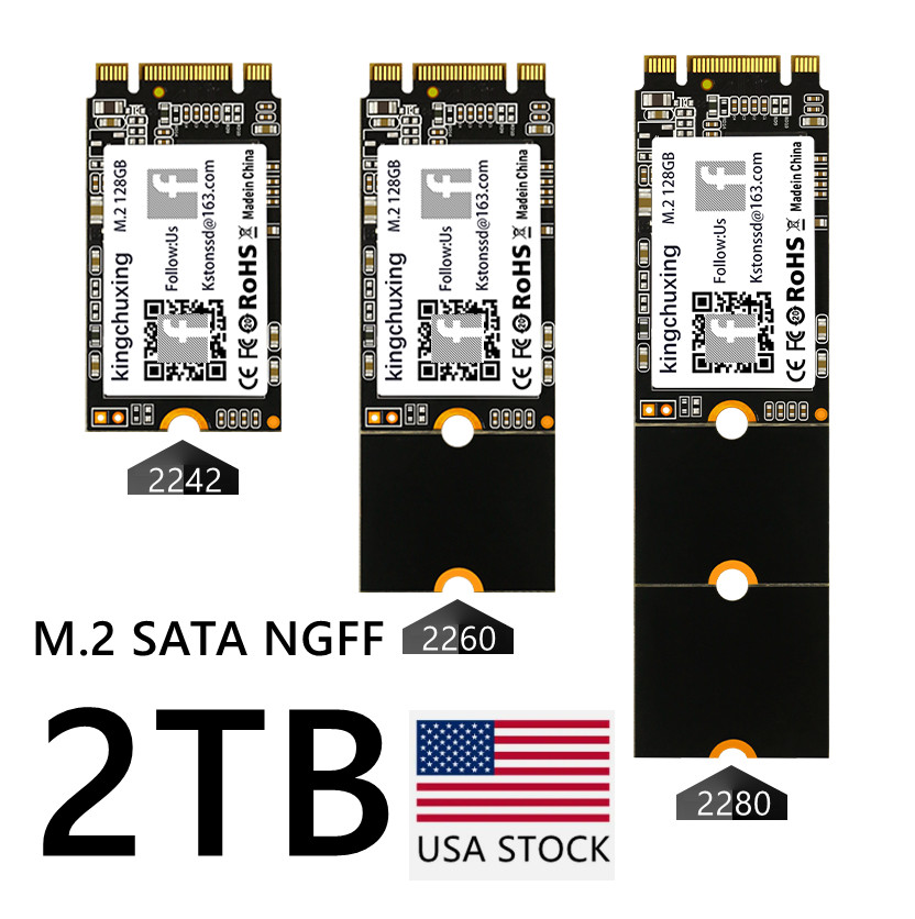 Kingchuxing 2TB M.2 NGFF SSD 2280 2260 2242 SATA Solid State Drive Lot 550MB/s
