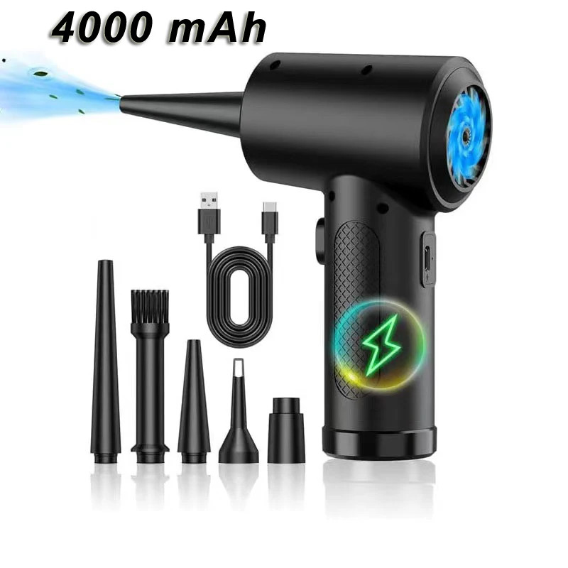 51000 RPM Cordless Air Duster PC Keyboard Cleaner LED Light Blower