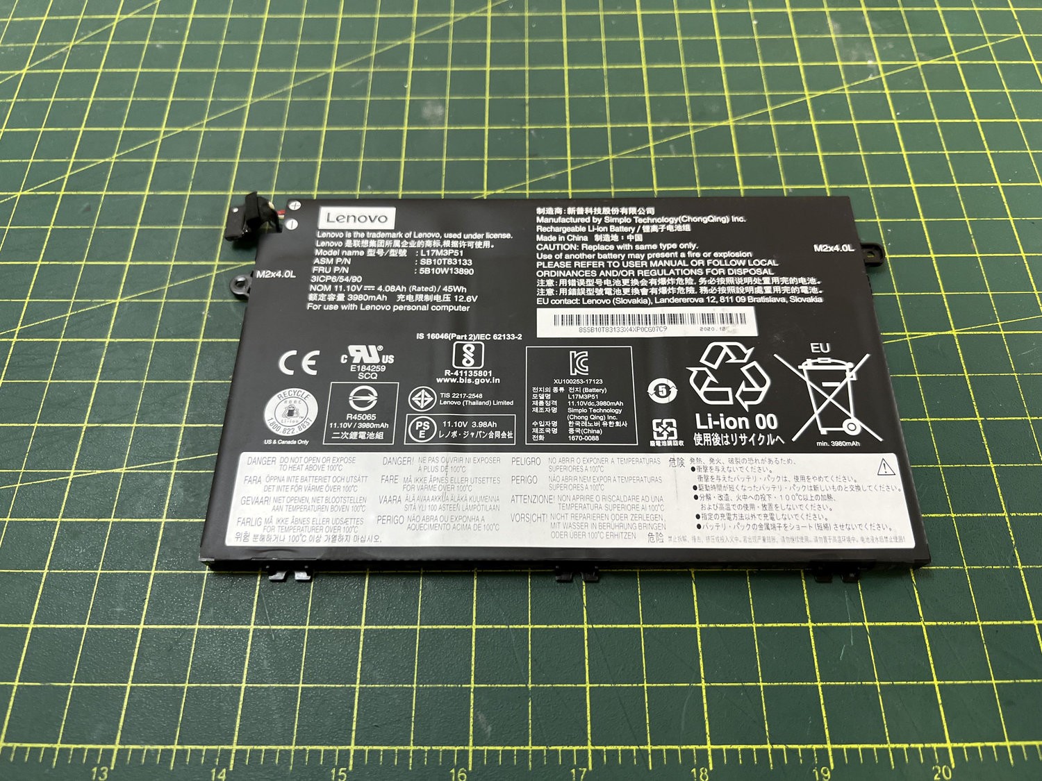Lenovo Thinkpad E15 Gen 1 Battery 11.10V 45Wh L17M3P51 5B10W13890 90-100 %