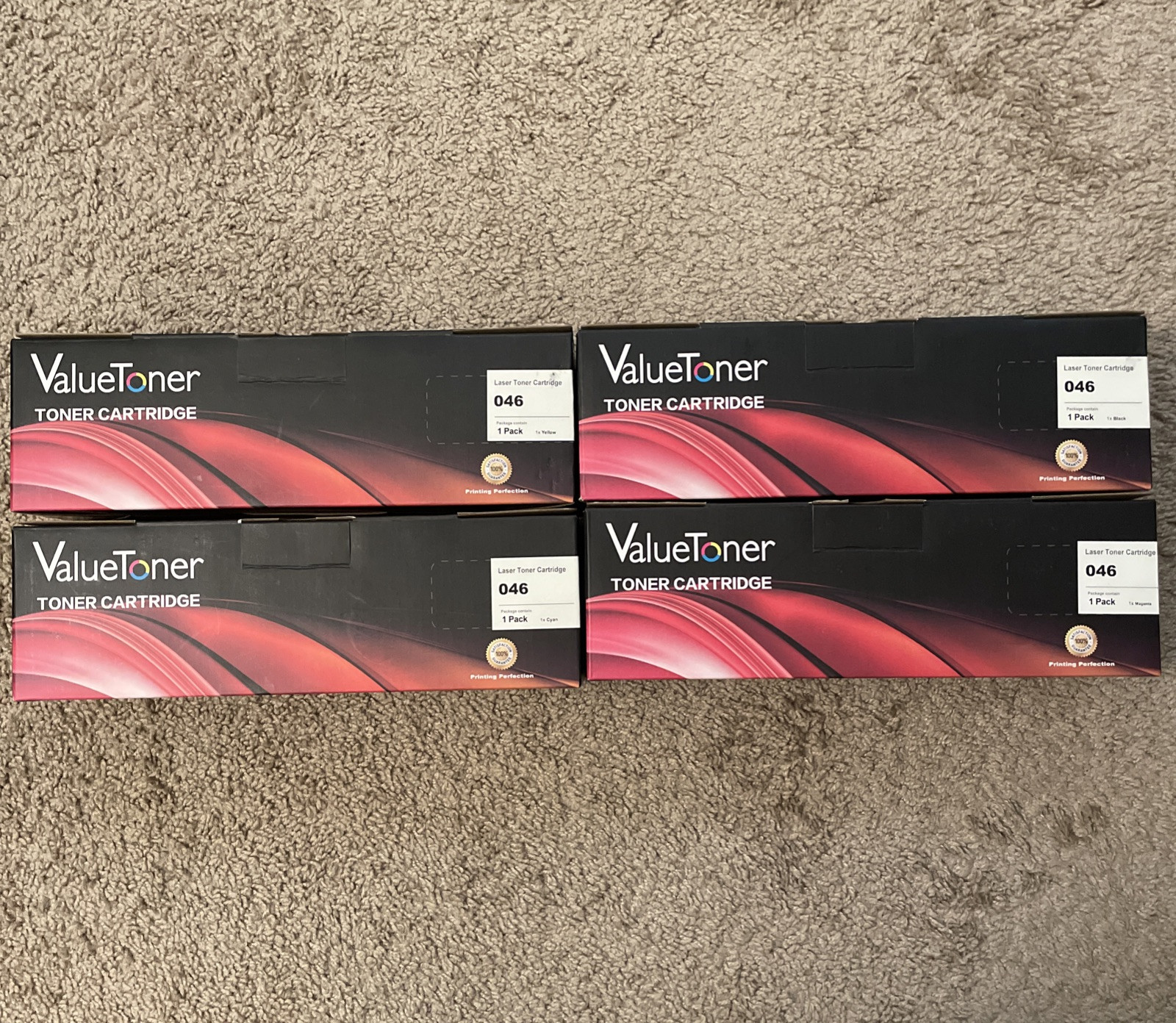 4 Pack ValueToner 046 Toner Cartridge Set- Black, Cyan, Magenta, Yellow- New