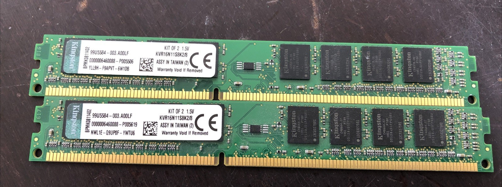 Kingston 8GB (2x4GB) 1Rx8 PC3-12800U DDR3 LOW PROFILE Desktop RAM KVR16N11S8K2/8