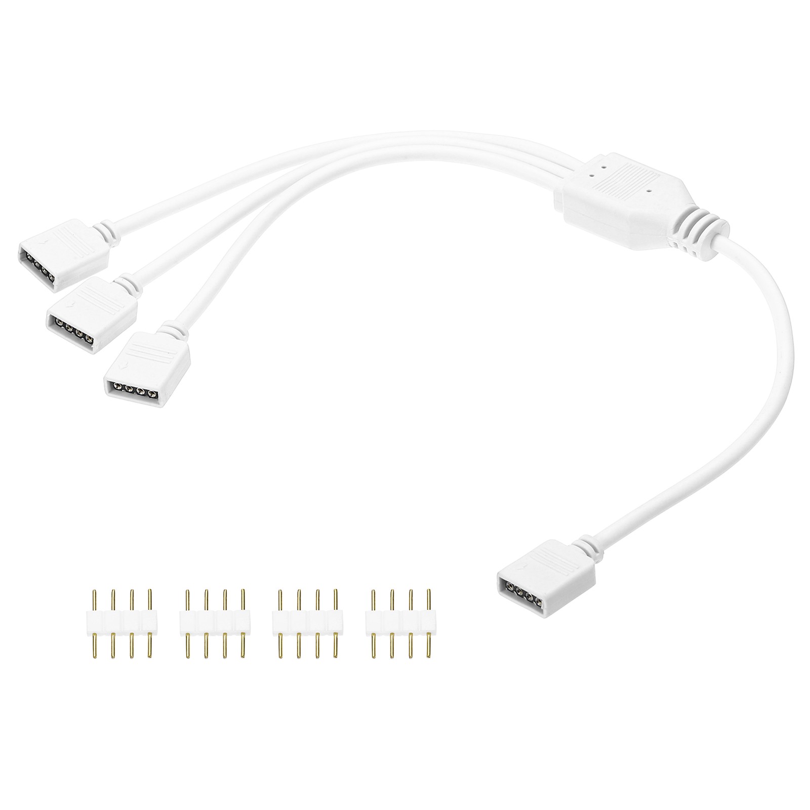 RGB Splitter Cable, 12V 12" 4 Pin 1 to 3 Female to Female, White