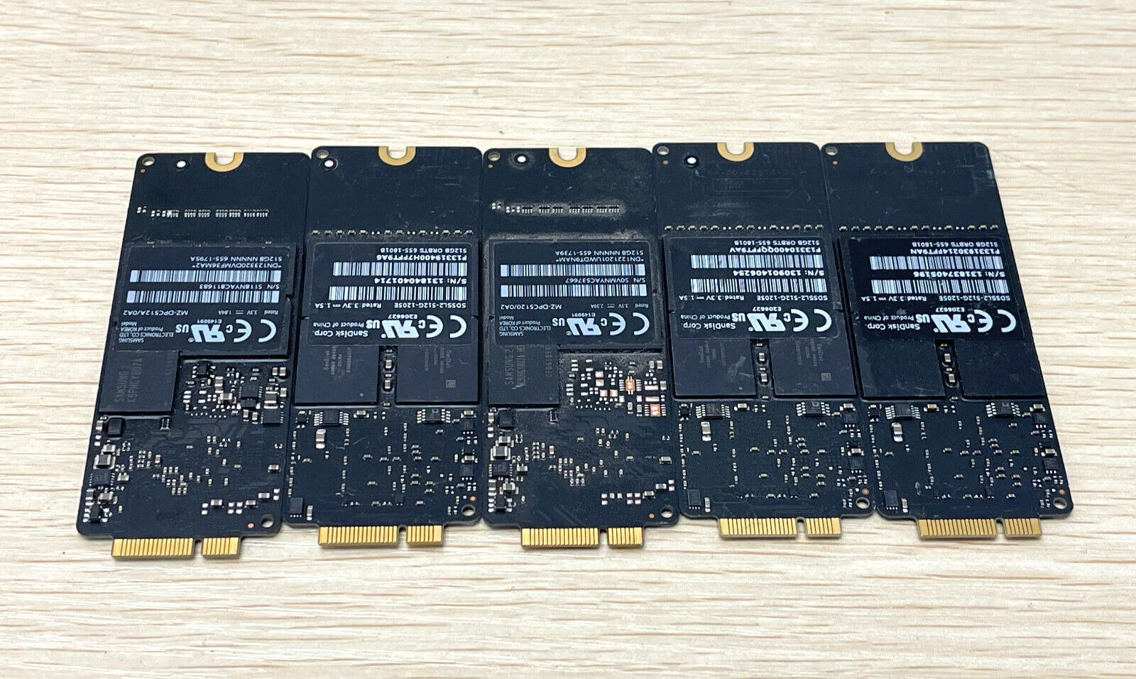 Lot of 5 Apple SanDisk 512GB SSD SD5SL2-512G-1205E for MacBook Pro Retina 2012-1
