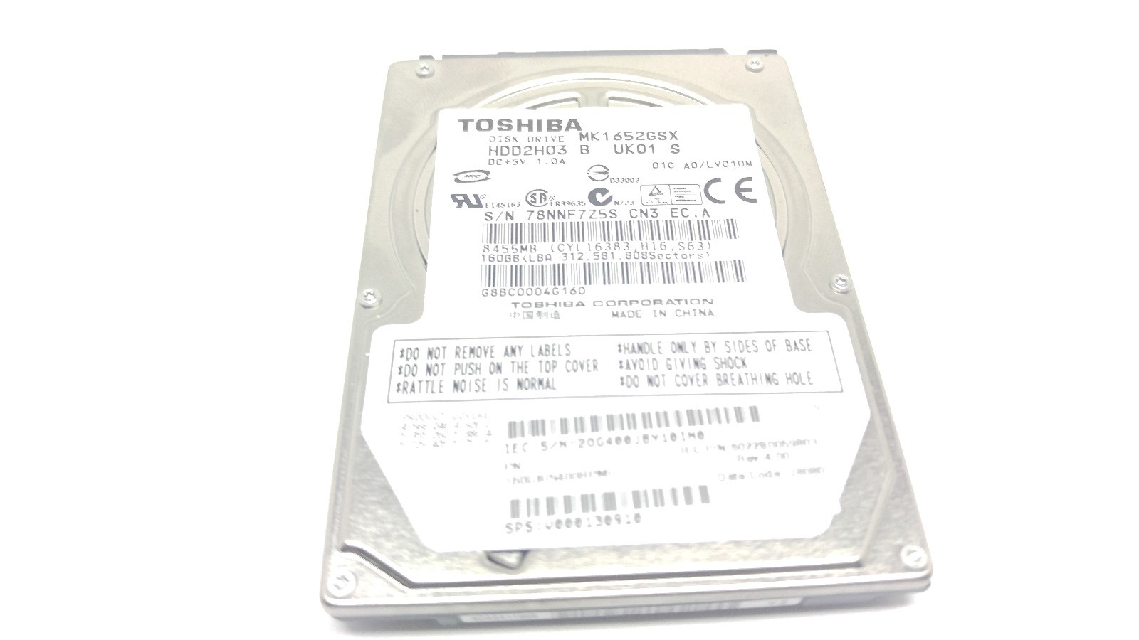 TOSHIBA ***MK1652GSX *** 160 GB *** SATA HDD Notebook 2.5