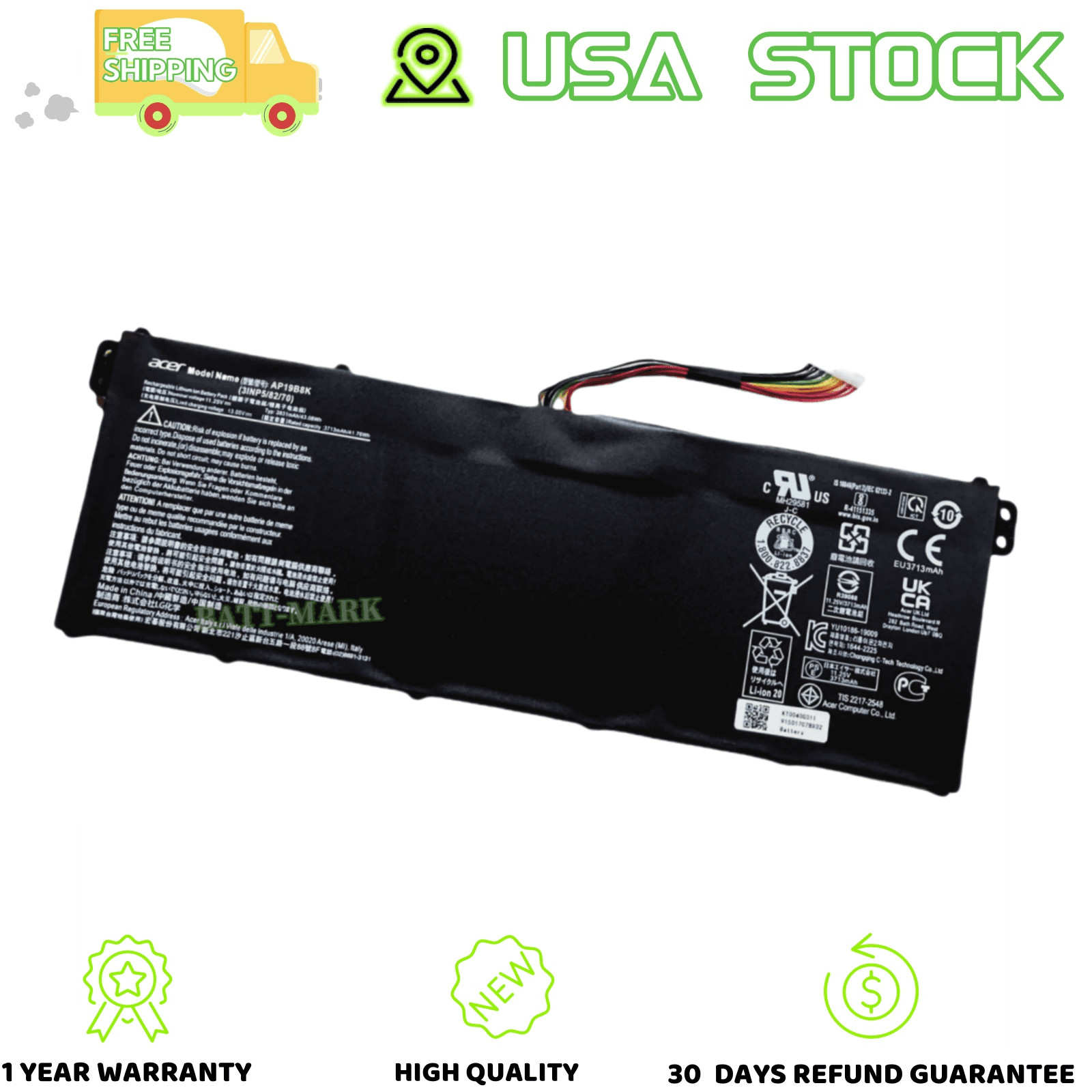 NEW GENUINE AP19B8K Battery for Acer Aspire 3 A314-22  Aspire 5 A514-54-34MB