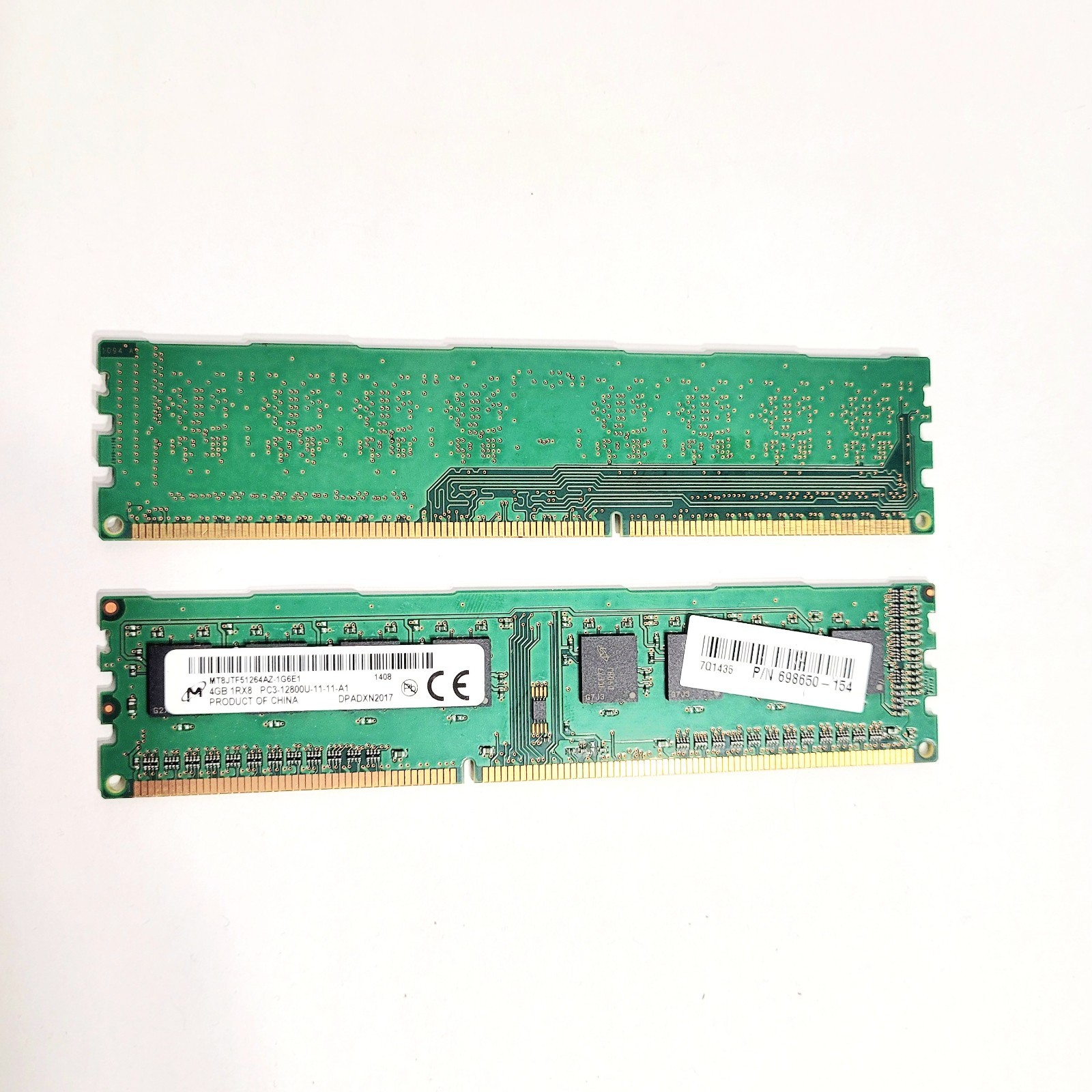 2x Micron 4GB DDR3-1600 PC3-12800U Desktop Memory Module HP 698650-154 (8GB)