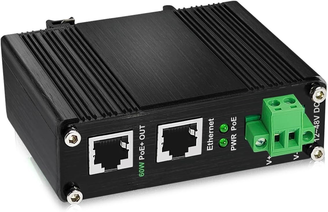 Shidekaifa Industrial 60W PoE Injector Hardened Gigabit PoE Injector IE G1N