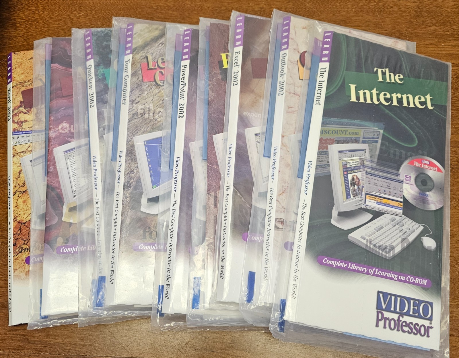 Vintage COMPUTER LEARNING VIDEO PROFESSOR CD-ROM 2002 set of 9 learning videos