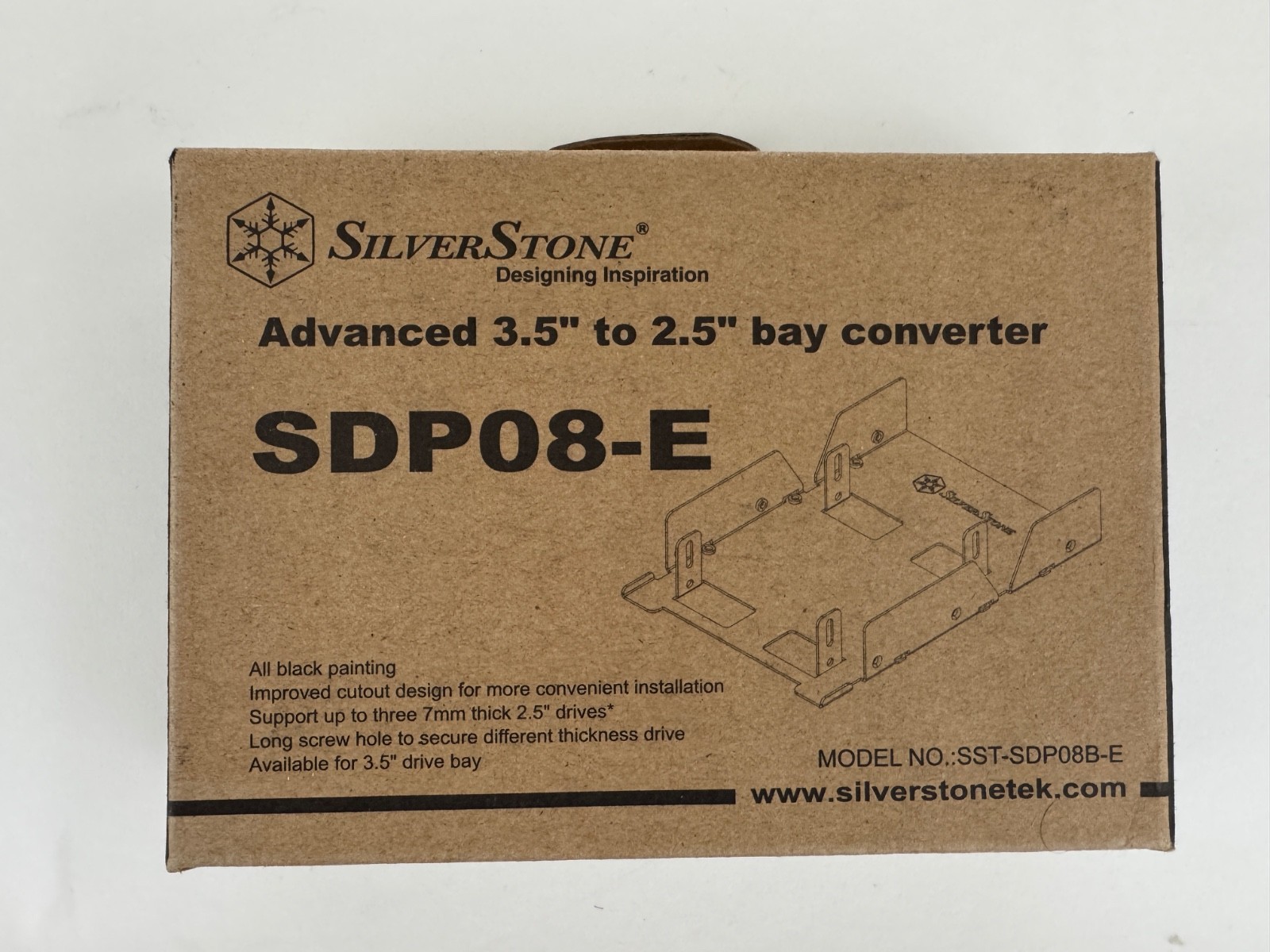 Silverstone SDP08B-E 3 X 2.5inch Drive to 3.5inch Drive Bay Mounting Bracket
