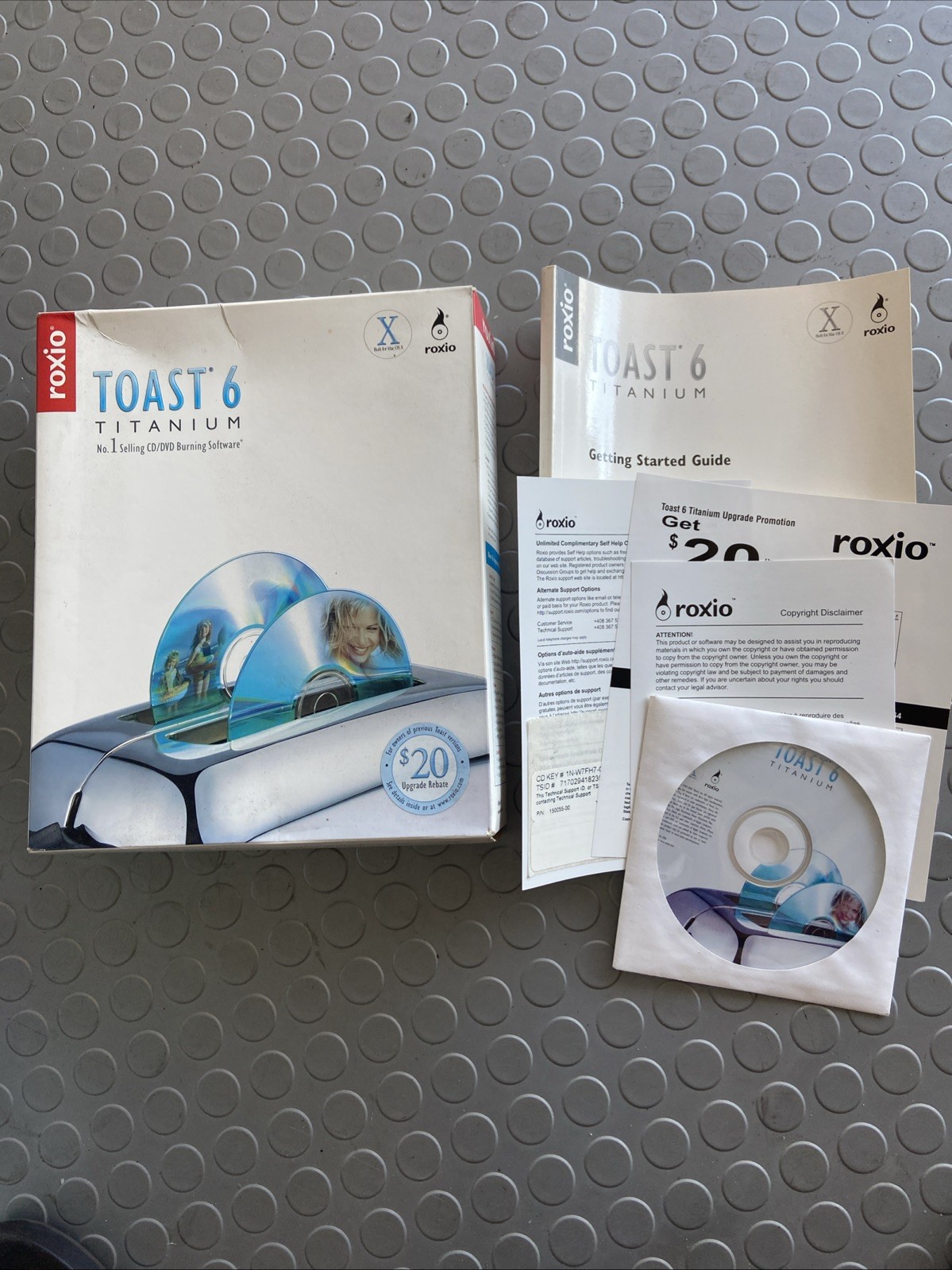 Roxio Toast 6 Titanium for Mac Software & Serial Number VINTAGE