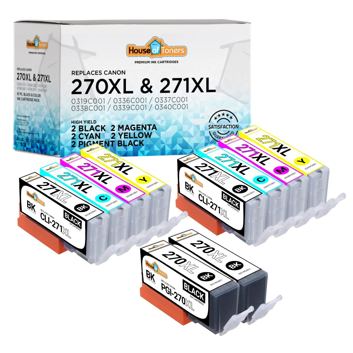 10PK PGI-270 XL CLI-271 XL Ink Cartridges for Canon PIXMA MG6820 MG6821 MG6822