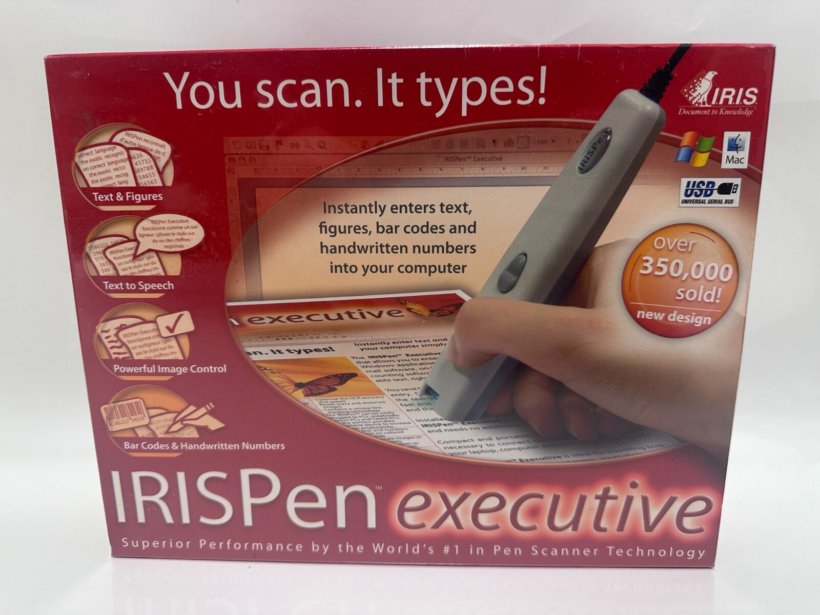 IRISPen Executive Scanner Text Print Number Images Barcode USB New And Sealed