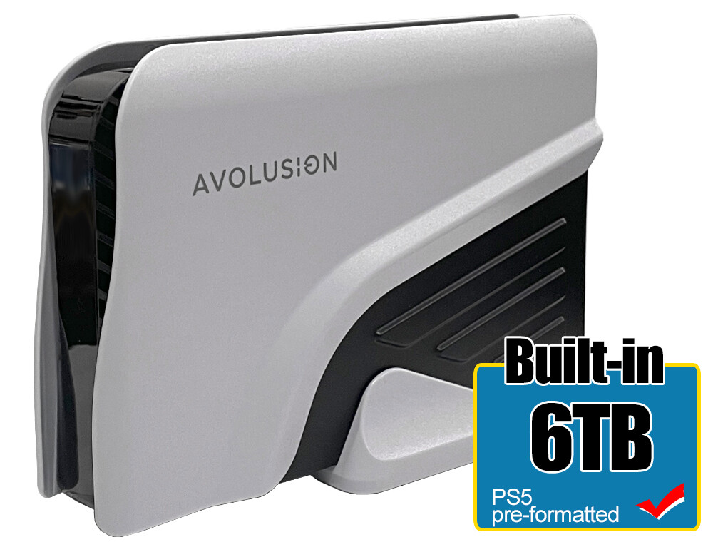Avolusion PRO-Z Series 6TB External Gaming Hard Drive for PS5 Game Console WHITE