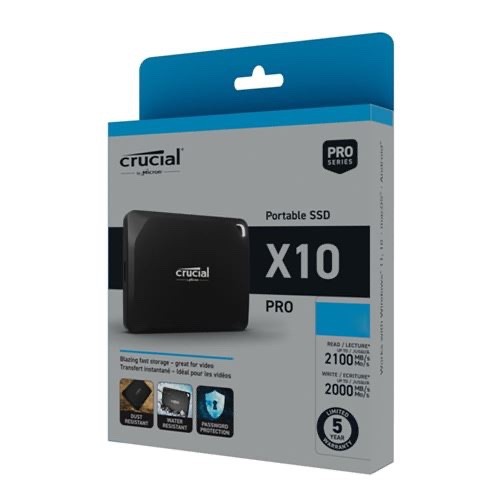 Crucial - X10 Pro 1TB USB-C External SSD - Black ‎