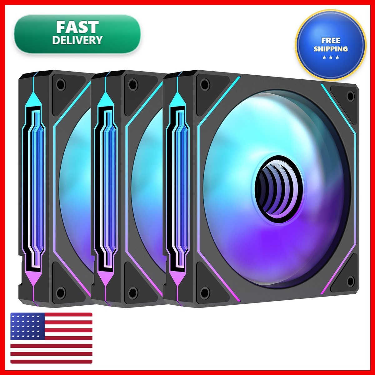 Jungle Leopard Prism4 Pro X3 120mm ARGB Case Fans Triple Pack Black