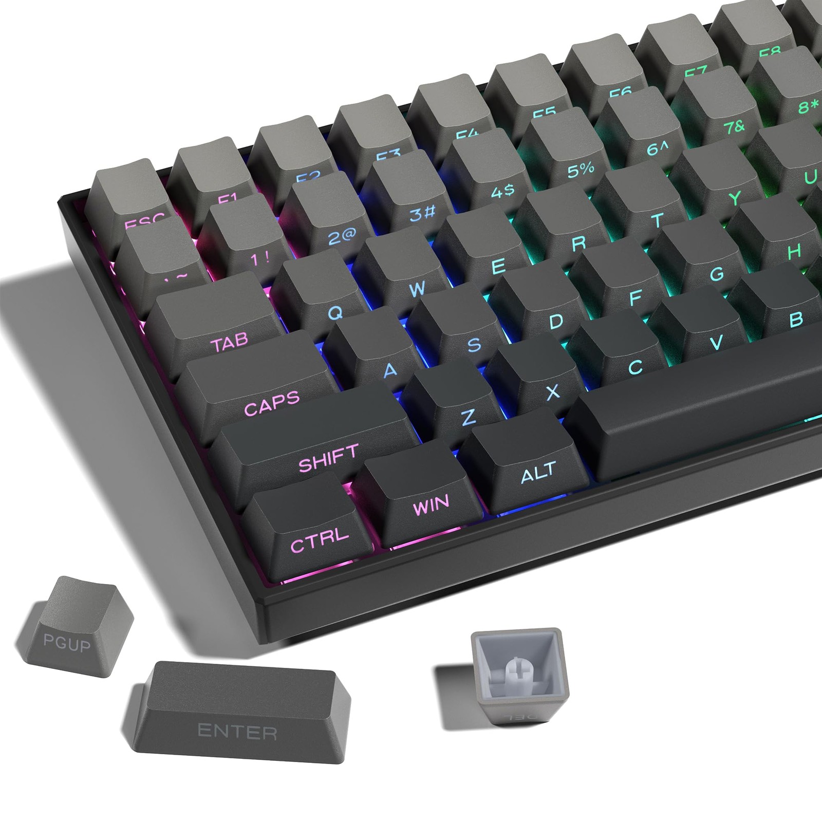 Gradient Gray 136 Keys XVX PBT Side Printed OEM Profile Custom Keycaps