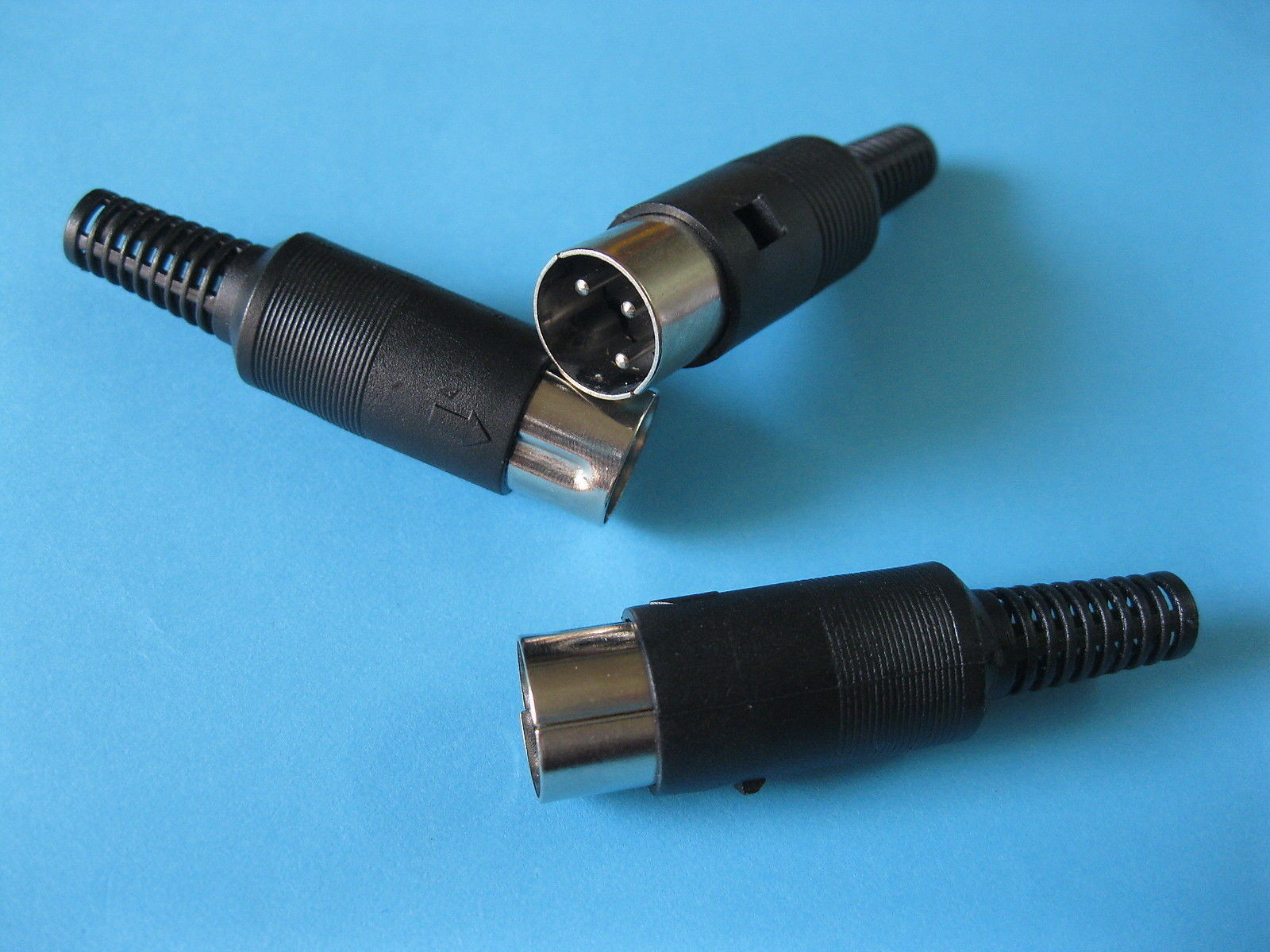 24 pcs Standard DIN Plug 3 Pin Male Connector with Plastic Handle New