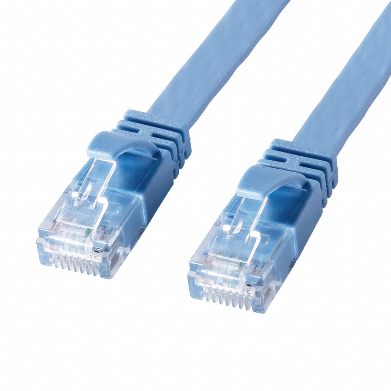 Sanwa Supply Category 6A Flat LAN Cable, 30m, Blue KB-FL6AL-30BL
