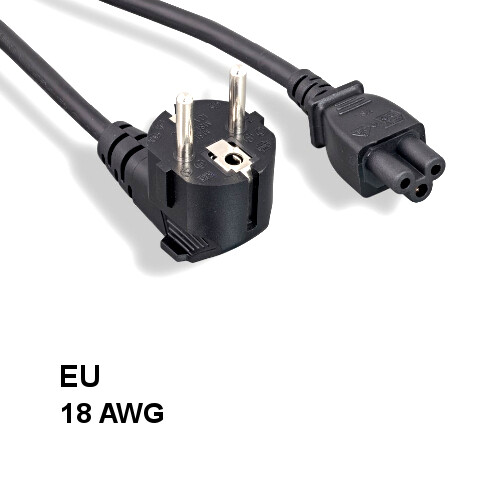 [10X] 6' EU Europe 3 Prong Notebook Power Cord IEC60320 C5 to 90° Angled CEE 7/7