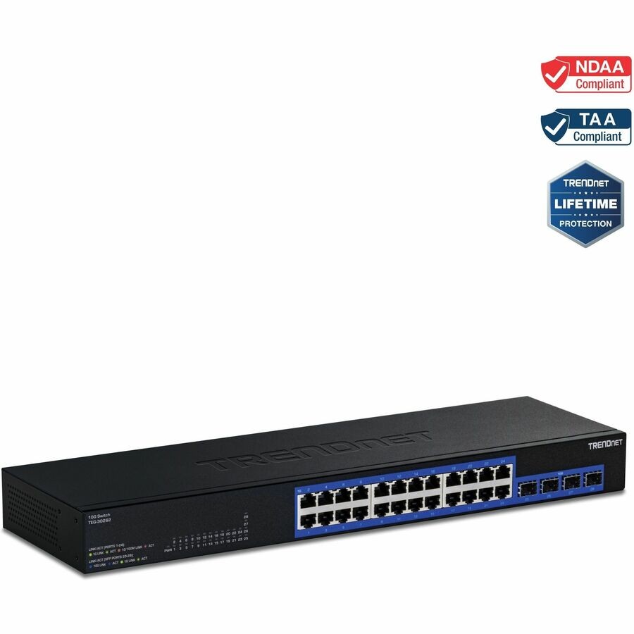 TRENDnet TEG-30262 24-Port Gigabit Switch with 2 x 10G SFP+ Slots