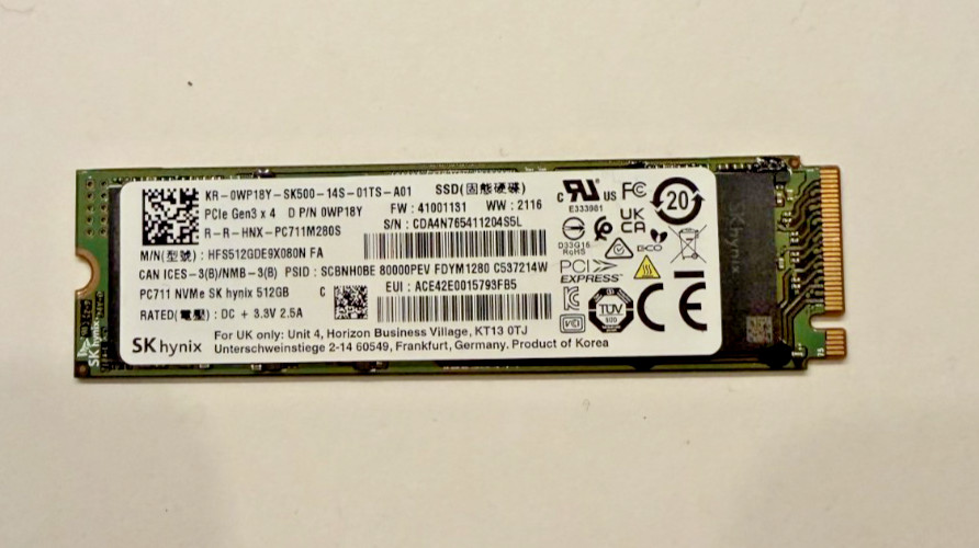 SK hynix PC711 512GB M.2 NVMe SSD