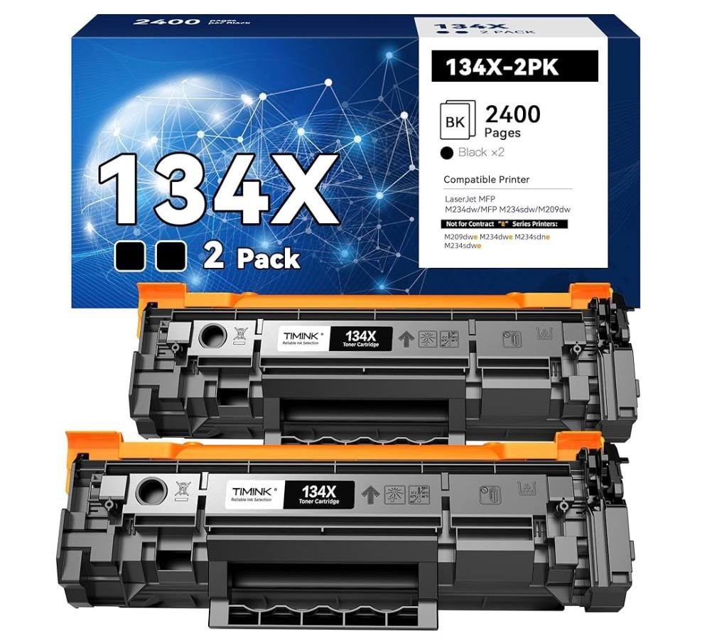 134X Black Toner Cartridges (with Chip) Replacement Compatible