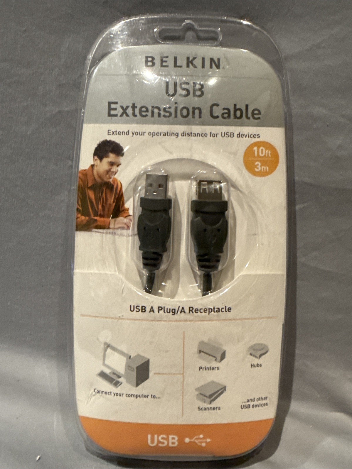 Belkin F3U134v10 USB EXTENSION CABLE 10ft / 3m A Plug   