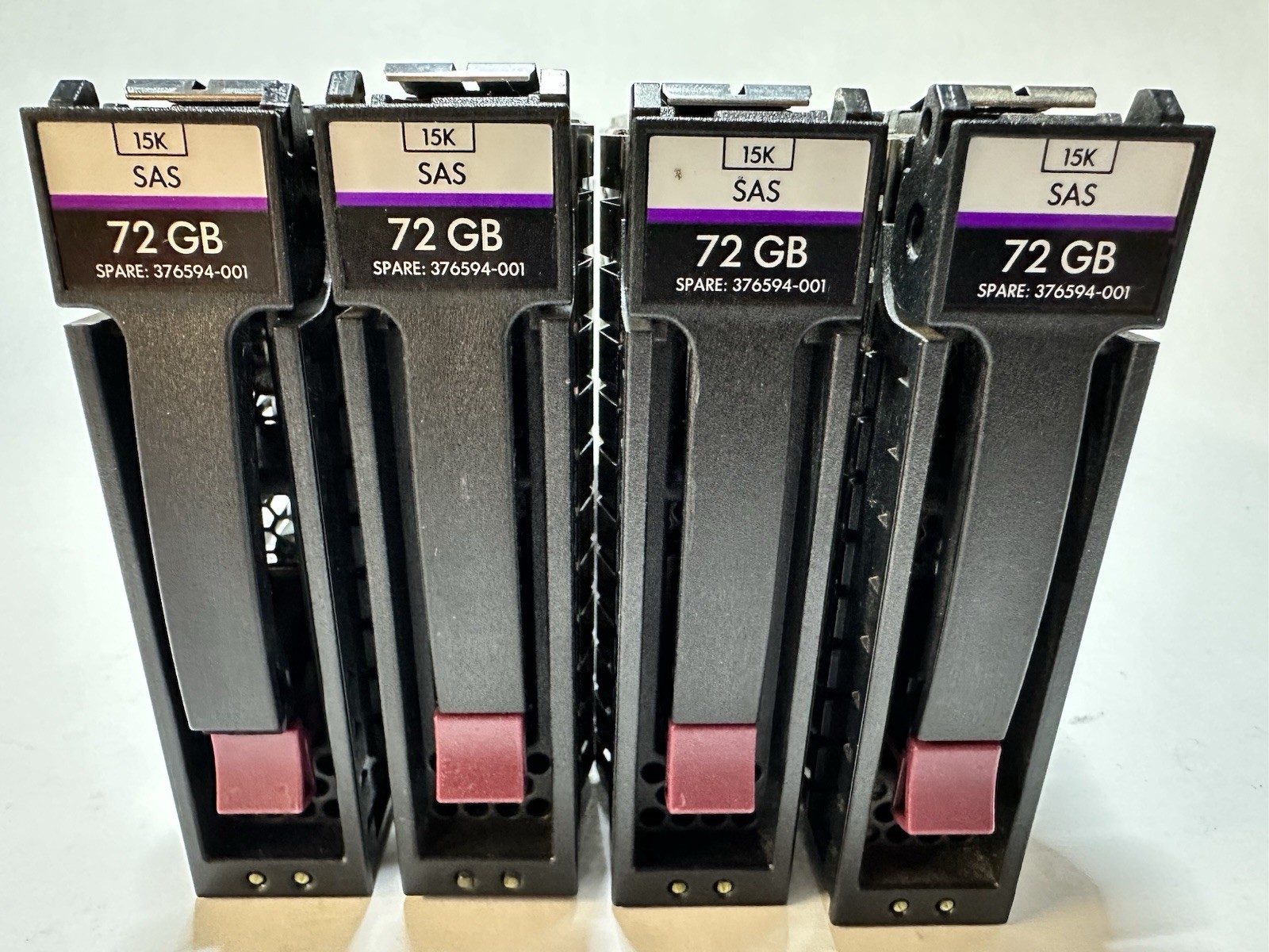 Lot of 4 HP 72GB 15K SAS 3.5” HDD w/ Caddies DF072BABUD Tested