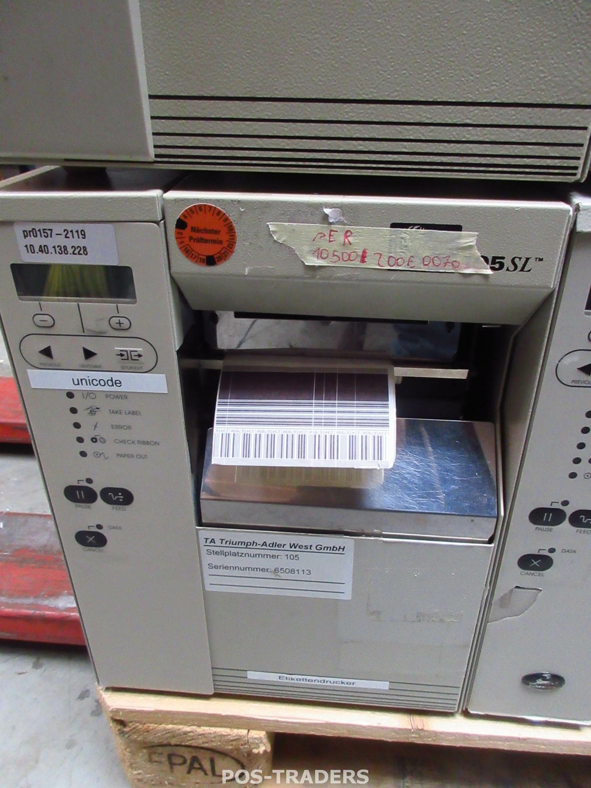 Zebra 105SL 10500-200E-0070 DT/TT Serial Barcode Label Printer PRINTING LINES