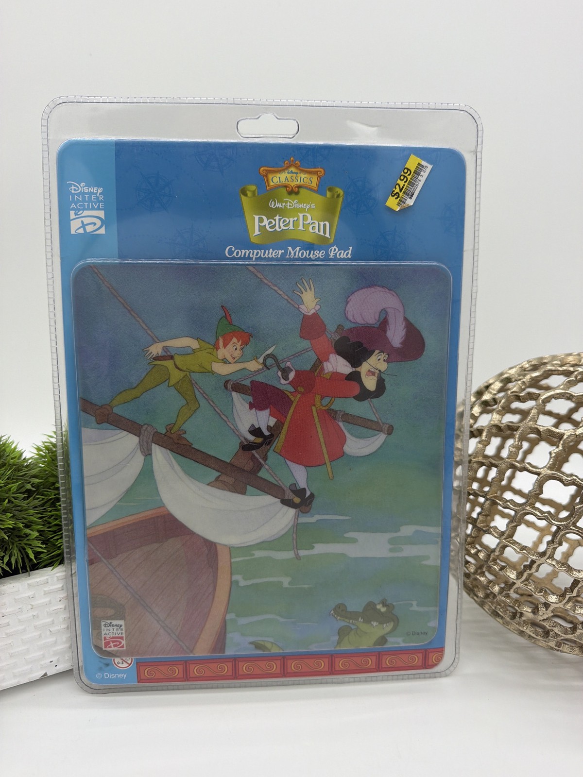 Disney Interactive Peter Pan Computer Mouse Pad Sealed Vintage Captain Hook