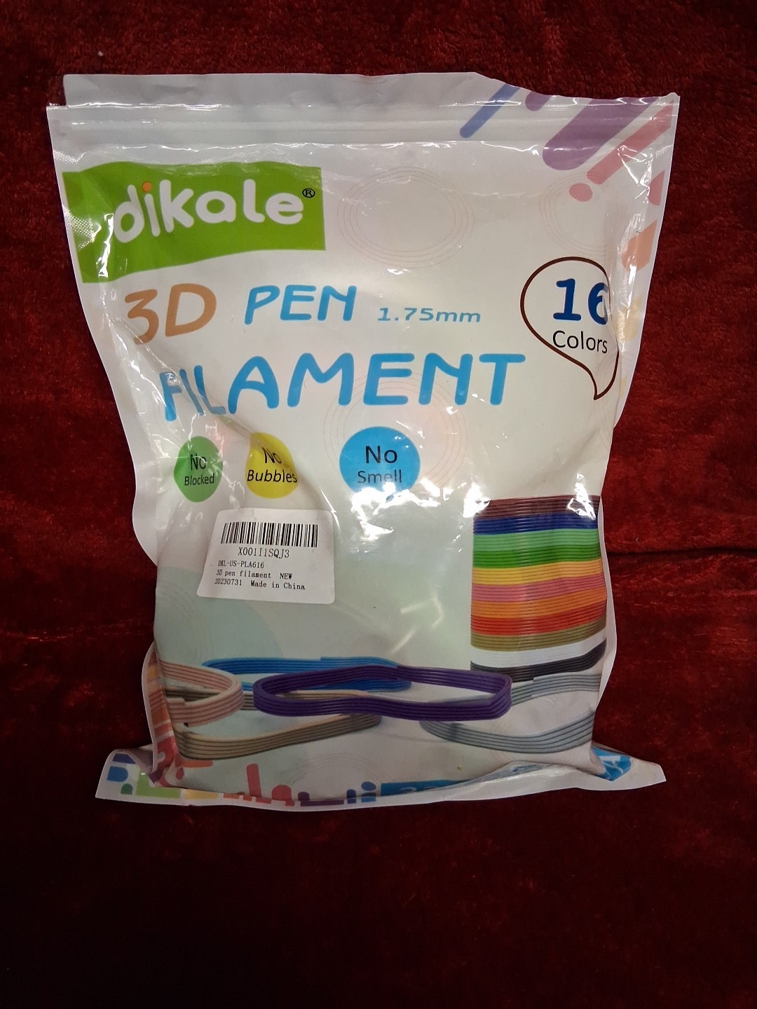 dikale 3D Pen Refills 3D Printer Pen Filament 1.75mm PLA (320 Feet 16 Colors) Bo
