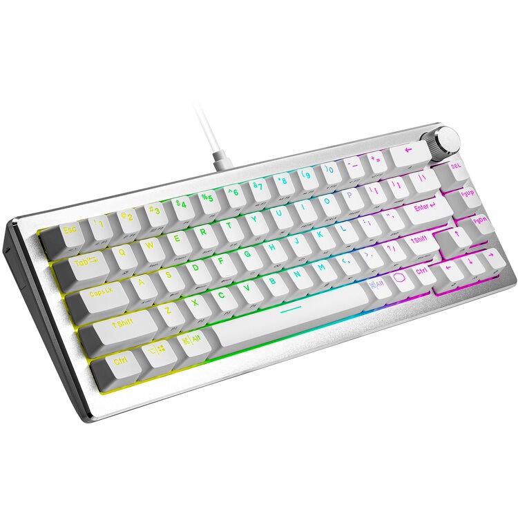 Cooler Master CK720 Hot-swappable 65% Silver White Mechanical Gaming Keyboard