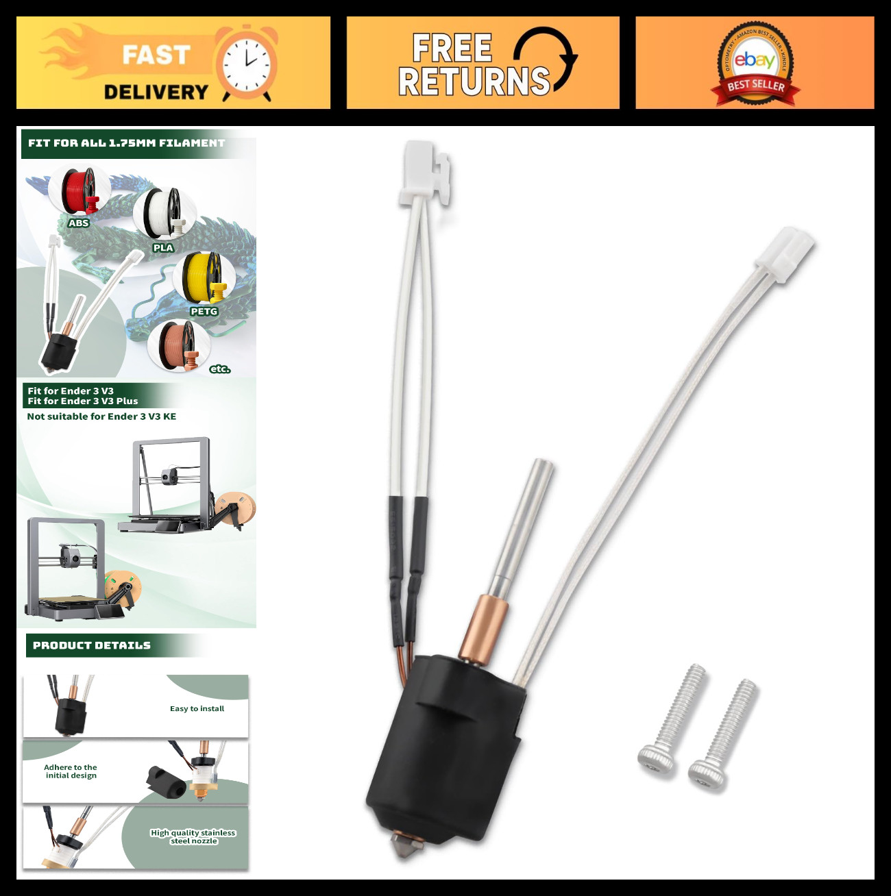 Ceramic Hotend Kit for Creality Ender 3 V3 & V3 Plus - High-Performance Upgrade