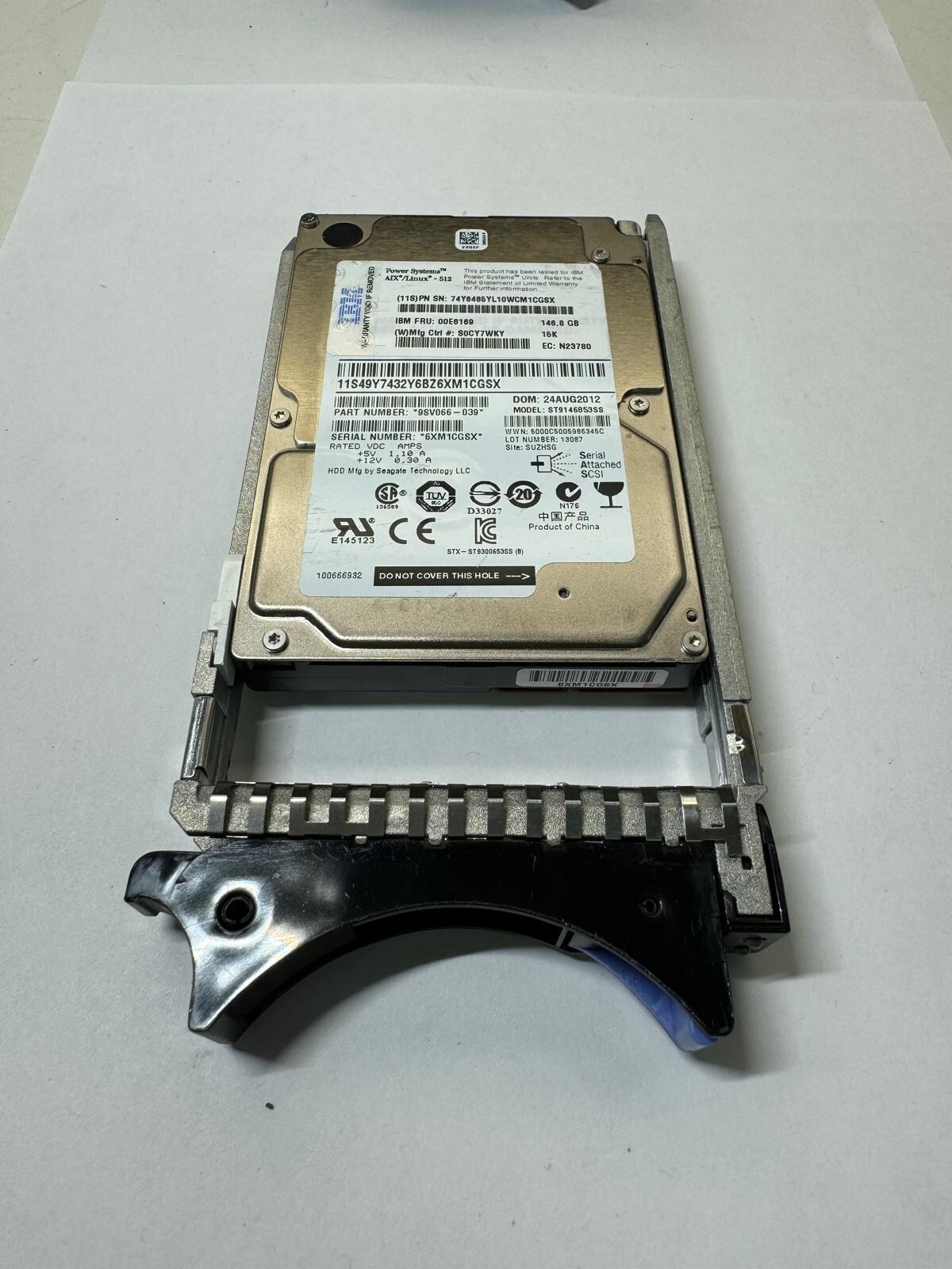 IBM 00E6169 74Y6485 146.8GB SAS 2.5" 15.0K RPM HDD