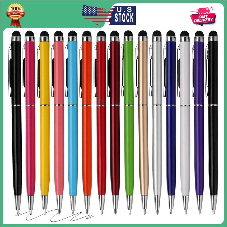 15 Pack Stylus Pens for Touch Screens Silver and Mixed Colors Universal Capac...