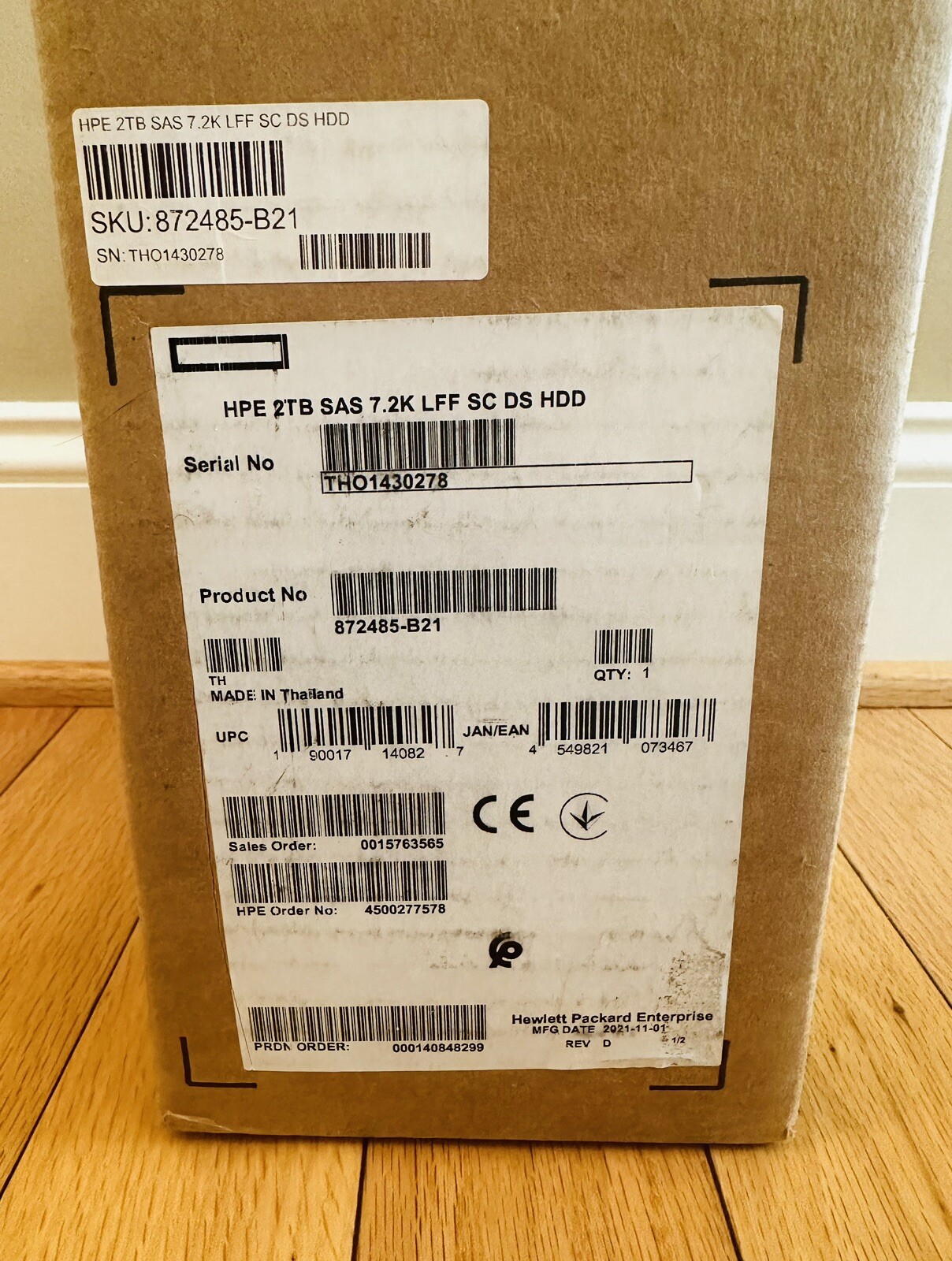 HPE 2TB, SAS, 7.2K LFF 3.5" Internal Hard Disk Drive (872485-B21) sealed