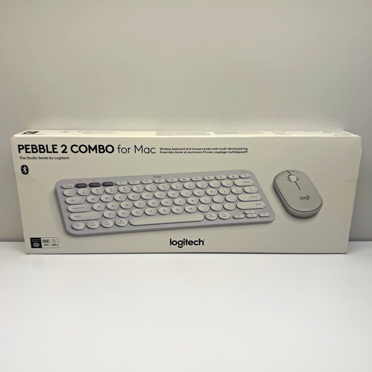 Logitech Pebble 2 Combo for Mac Bluetooth QWERTY English White/Gray Quiet